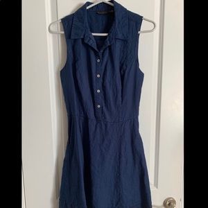 Tahari navy blue linen dress. Sz XS